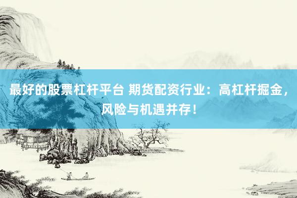 最好的股票杠杆平台 期货配资行业：高杠杆掘金，风险与机遇并存！