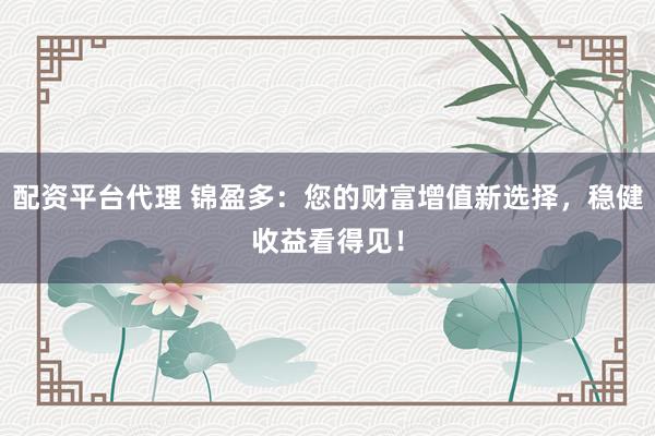 配资平台代理 锦盈多：您的财富增值新选择，稳健收益看得见！