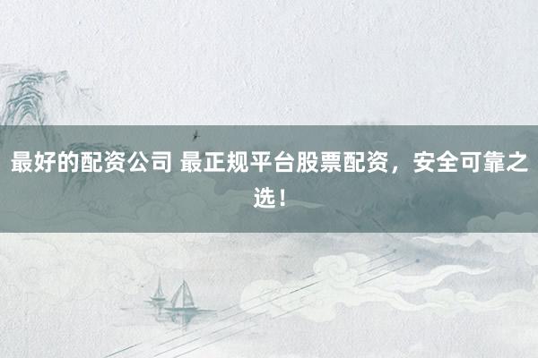 最好的配资公司 最正规平台股票配资，安全可靠之选！