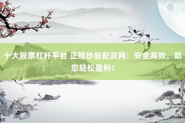 十大股票杠杆平台 正规炒股配资网：安全高效，助您轻松盈利！
