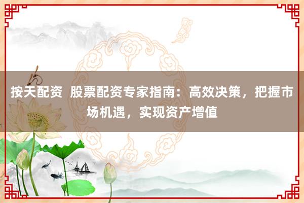 按天配资  股票配资专家指南：高效决策，把握市场机遇，实现资产增值