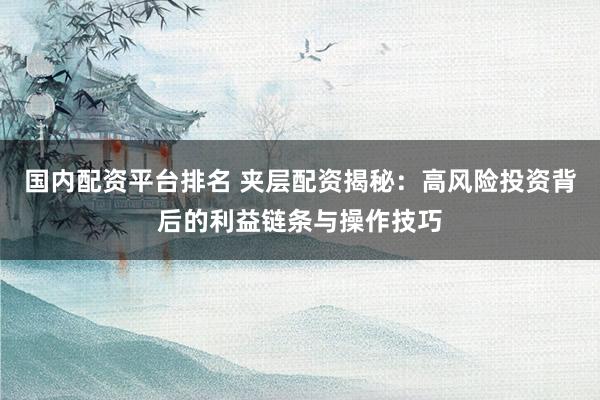 国内配资平台排名 夹层配资揭秘：高风险投资背后的利益链条与操作技巧