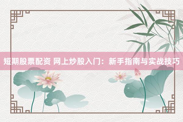 短期股票配资 网上炒股入门：新手指南与实战技巧