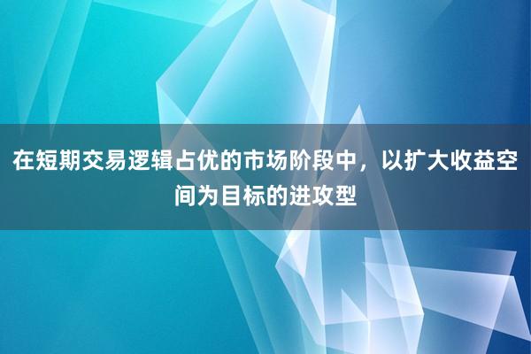 在短期交易逻辑占优的市场阶段中,以扩大收益空间为目标的进攻型