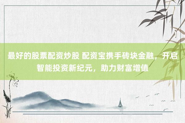 最好的股票配资炒股 配资宝携手砖块金融,开启智能投资新纪元,助力财富增值