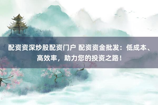 配资资深炒股配资门户 配资资金批发：低成本、高效率，助力您的投资之路！
