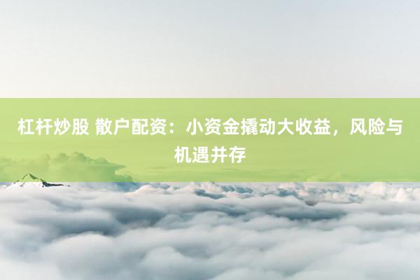 杠杆炒股 散户配资:小资金撬动大收益,风险与机遇并存