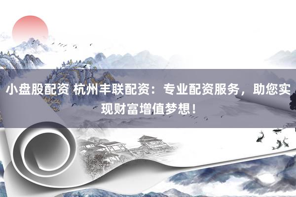 小盘股配资 杭州丰联配资：专业配资服务，助您实现财富增值梦想！